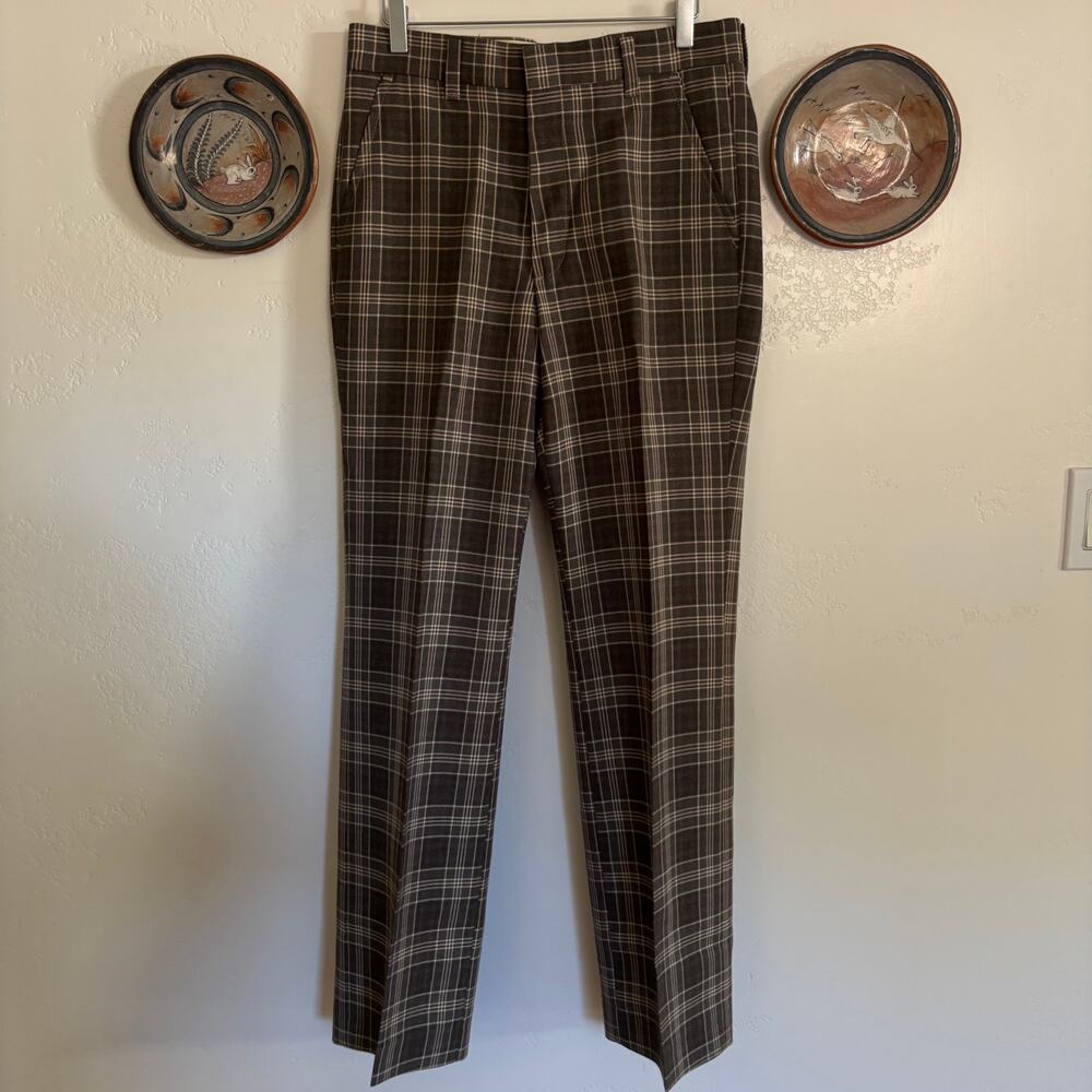 Vintage 70's Farah Men's Brown Plaid Trousers